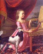 John Singleton Copley Young Lady with a Bird and a Dog USA oil painting artist